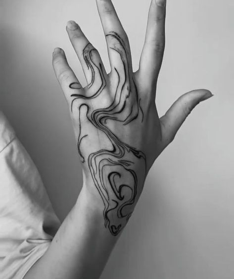 Hand Tattoo Grunge, Abstract Finger Tattoo, Ink Spill Tattoo, Small Abstract Tattoo, Abstract Sleeve Tattoo, Abstract Hand Tattoo, Fluid Tattoo Design, Black Abstract Tattoo, Swirl Tattoo