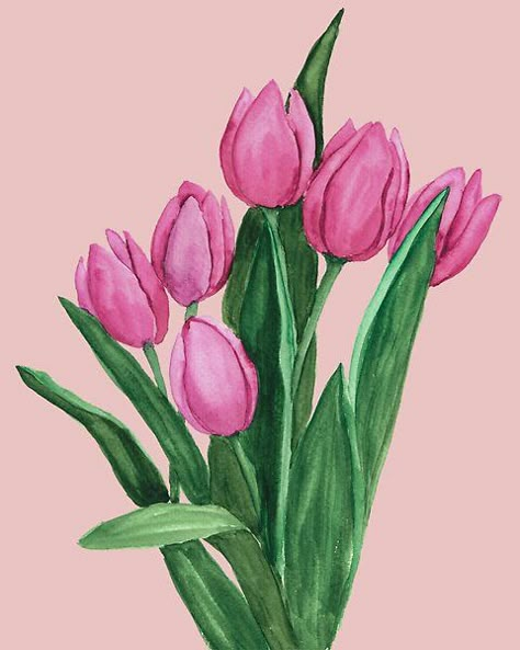 Tulip Vector, Pink Tulip Bouquet, Tulips Clipart, Pink Tulips Bouquet, Tulip Clipart, Flower Border Clipart, Tulips Art, Watercolor Tulips, Scrapbook Printing