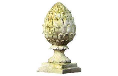 20" Acorn Finial - White Moss - Orlandi Statuary Brick Pillars, Mailbox Ideas, Outdoor Chaise Lounge Chair, Garden Urns, Outdoor Living Decor, Outdoor Bistro Set, Williamsburg Va, Enchanted Home, Outdoor Accents