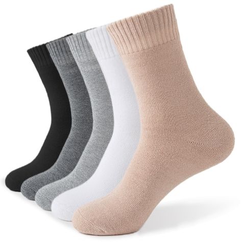 PRICES MAY VARY. Super Warm Wool Socks for Women: Made of premium wool and polyester blend, these women's thermal socks provide exceptional warmth and comfort in cold winter. Keep your toes toasty all day long One Size Fits Most From US 5-10: Our wool socks use high-quality elastic fibres to make the socks rich in elasticity. Whether you're a size 5 or 10, you'll find that the socks fit your foot snugly! Warm and Soft Winter Socks: With a full terry interior, these women's thermal wool socks loc Ladies Socks, Thermal Socks, Soft Winter, Womens Thermal, Soft Sock, Winter Socks, Socks For Women, Wool Socks, Boot Socks