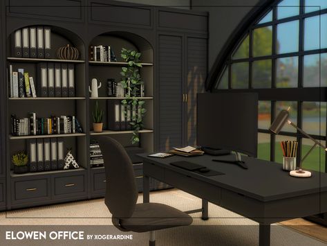 The Sims Resource - Elowen Office (TSR only CC) Sims 4 Mens Decor Cc, Sims 4 Home Office Cc, Sims 4 Cc Office Decor, Sims 4 Lawyer Office, Sims 4 Entertainment Center, Modern Bedroom Sims 4, Sims Office Cc, Sims 4 Cc Office Furniture, Sims4 Office