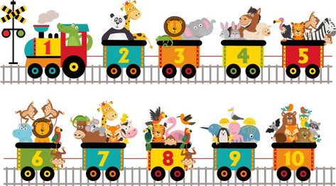 Train Numbers Free Printable, Kids Numbers, Train Vector, Alphabet Train, Numbers For Kids, Christmas Train, Alphabet For Kids, School Decorations, Preschool Kids