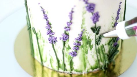 Lavender Lemon Cake, Cakes For Teens, Lemon Lavender Cake, Flower Cake Design, Indian Cake, Lavender Cake, White Chocolate Buttercream, Frosting Techniques, Culinary Lavender