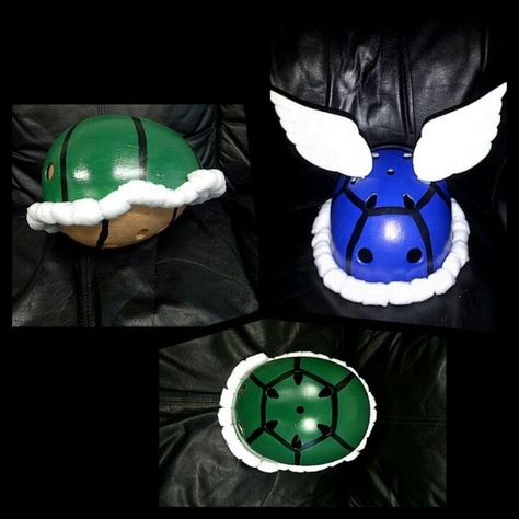 I made these last year for our picture booth... Turn old skate helmets into super mario themed turtle shells for a thrifty Halloween prop! Mario Turtle Shell Diy, Mario Turtle, Mario Ideas, Luigi Mansion, Picture Booth, Turtle Shells, Shell Diy, Skate Helmets, Mario Bros Party