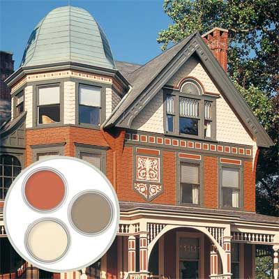 Expert advice on choosing the best formulations for your siding type, selecting the most eye-catching colors, and getting long-lasting results Historic Color Palette, Queen Anne House, Historic Colours, Types Of Siding, Dream Nurseries, Porch Flooring, This Old House, Exterior Paint Colors, Cool Paintings