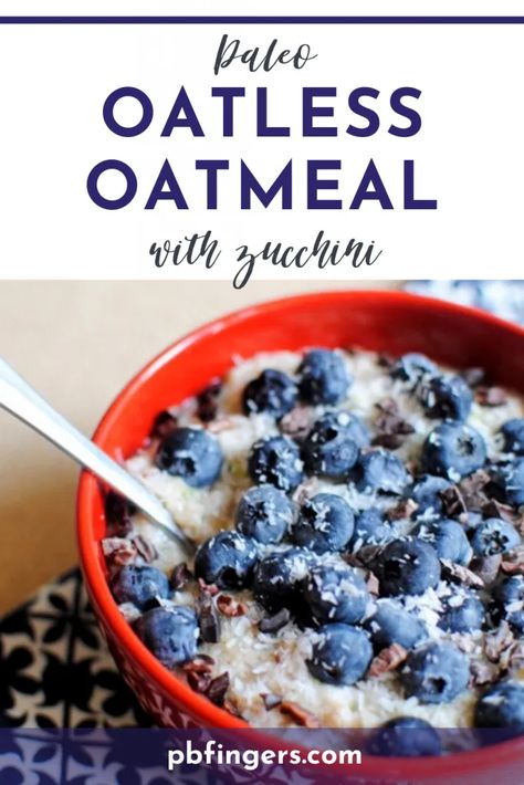 Paleo Oatless Oatmeal With Zucchini Oatless Oatmeal, Oatmeal Flaxseed, Paleo Oatmeal, Whole 30 Meals, Paleo Breakfasts, Peanut Butter Fingers, Butter Fingers, Whole30 Breakfast, 30 Challenge