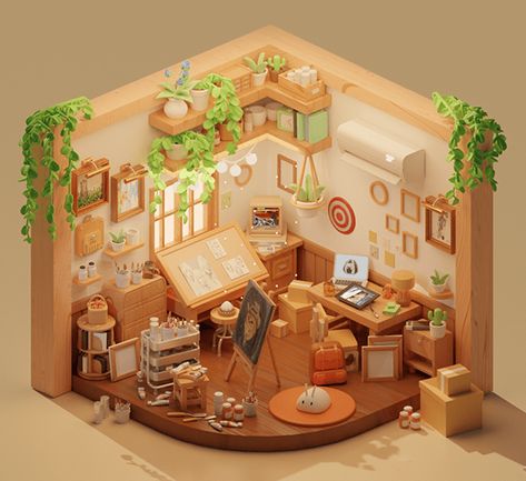 3d Isometric, Isometric Art, Isometric Design, Blender Tutorial, Isometric Illustration, 3d Motion, Miniature Rooms, Animation Tutorial, 3d Modelle