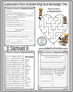 David is Kind to Mephibosheth Jonathan's son lesson, ideas and printables #Biblefun #lifeofdavid #OTBiblelesson David And Mephibosheth Activity, David And Mephibosheth Craft For Kids, Mephibosheth Craft, David And Mephibosheth, Orange Curriculum, Bible Mazes, Bible Class Activities, David Bible, Genealogy Tree