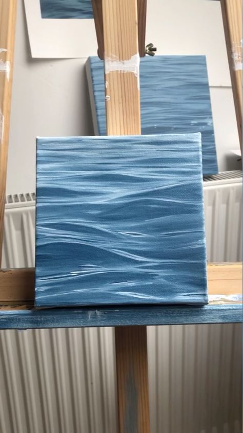 15x15 Canvas Painting, Water Waves Painting, 3d Ocean Painting, Sea Waves Painting, Ocean Painting Acrylic, Backdrop Painting, Ocean Wave Acrylic Painting, Water Study, Ocean Waves Painting Gouache