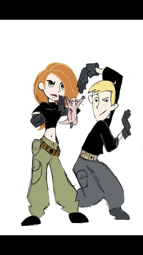 Kim Possible and Ron Stoppable Kim Possible Duo Outfits, Kim Possible Group Costume, Kim Possible Matching Costumes, Kim Kolwiek Costume, Kim Possible And Ron Stoppable, Kim Possible Costume, Ron Stoppable, Kim Possible And Ron, Naked Mole Rat