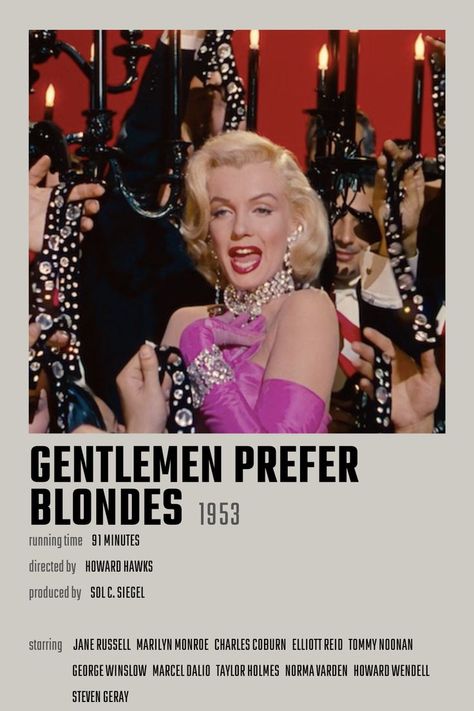 Gentleman Prefer Blondes Movie Poster, Gentlemen Prefer Blondes Poster, 1920s Movie Posters, Gentlemen Prefer Blondes Aesthetic, Marilyn Monroe Haircut, Men Prefer Blondes, Gentleman Prefer Blondes, Doremon Nobita, Blonde Movie