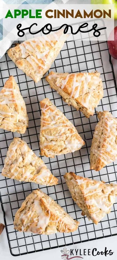 Apple Cinnamon Chip Scones, Apple Pecan Scones Recipe, Applesauce Scones Recipe, Apple Scones Healthy, Apple Scones With Spiced Glaze, Apple Fritter Scones, Apple Crepes Recipe, Caramel Apple Scones, Scones Made With Yogurt