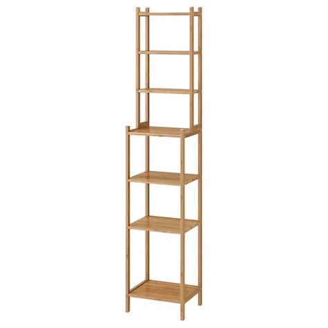 Bathroom Shelving Unit, Ikea France, Maximize Small Space, Sink Shelf, Bamboo Shelf, Ikea Bathroom, Free Mirror, Ikea Family, Shelf Unit