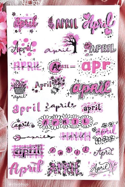 April Header, April Bujo Cover, Bujo Titles, Bujo Headers, Journal Titles, April Bujo, Bullet Journal April, Journal Headers, Journal April