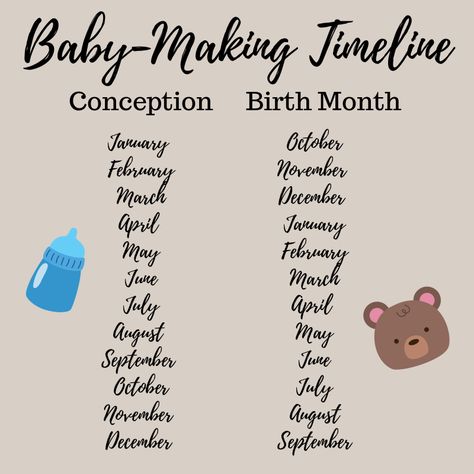 Pregnancy Chart Conception, What Month Will My Baby Be Born, Pregnant Belly Month By Month, Baby Planning Timeline, Baby Conception Month, Pregnancy Preparation Timeline, When To Announce Pregnancy Timeline, Conception Month Birth Month, Pregnancy Planning Timeline