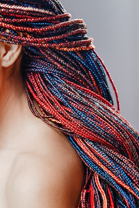 Colourful Braids, Coloured Braids, Rainbow Braids, Ombre Braid, Turquoise Ombre, Colored Braids, Multi Colored Hair, Braids Styles, Micro Braids