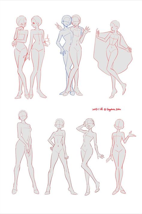 Oc Reference Sheet Poses, Reference Pose 2 People, 3/4 Body Reference, 5 Character Pose, Base Standing Pose, Art Poses Standing, Body Base Drawing Pose Reference Model, Full Body Female Pose Reference Drawing, 2 Base Drawing