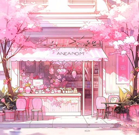 Egg Wallpaper, Pink Wallpaper Desktop, Twitter Aesthetic, Doll Diorama, Anime Places, Pink Bar, Wallpaper Screen, Room Artwork, Building Illustration