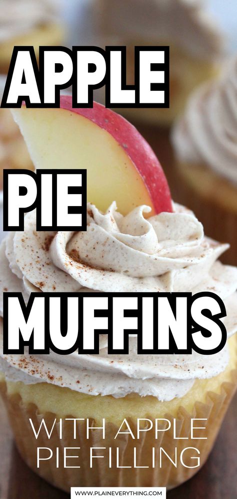 Apple Pie Breakfast Muffins Canned Apple Pie Filling Muffins, Muffin Apple Pie, Apple Pie Muffins Easy, Apple Pie Filling Muffins, Pie Filling Muffins, Filling Muffins, Mini Cranberry Cheesecake, Apple Pie Breakfast, Easy Apple Recipes