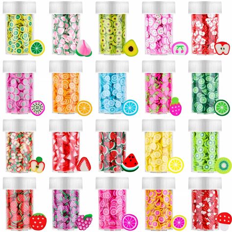 16000 Pcs Fruit Nail Art Slices, Acejoz 20 Styles Fruit Slime Charms Fimo Slices 3D Polymer Slices for Slime, Lip Gloss Making Supplies Resin and Nail Art Decorations Hole Punch Crafts, Lip Gloss Making, Slime Package, Fruit Slime, Fruit Nail, Slime No Glue, Slime Charms, Fruit Nail Art, Jelly Wallpaper