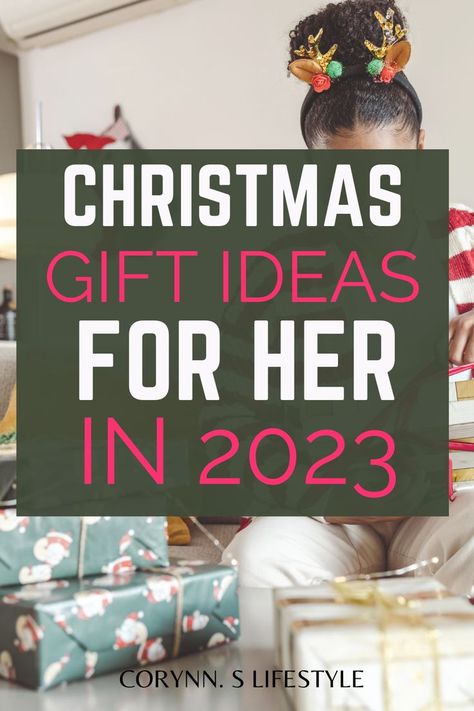 photo of a girl opening Christmas gifts. Christmas gift ideas for her 2023. Girls Gift Exchange, Women Christmas Gift Ideas, Xmas List Ideas, Quick Christmas Gifts, Trending In 2023, Unique Christmas Gift Ideas, Christmas Gift Ideas For Women, Affordable Christmas Gifts, Christmas Presents For Her