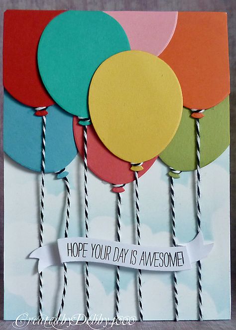 A Scrapjourney: Cased the Card Balloon Cards, Balloon Card, Birthday Card Craft, Homemade Birthday Cards, Bday Cards, Kids Birthday Cards, Birthday Cards Diy, Card Making Inspiration, Handmade Birthday Cards