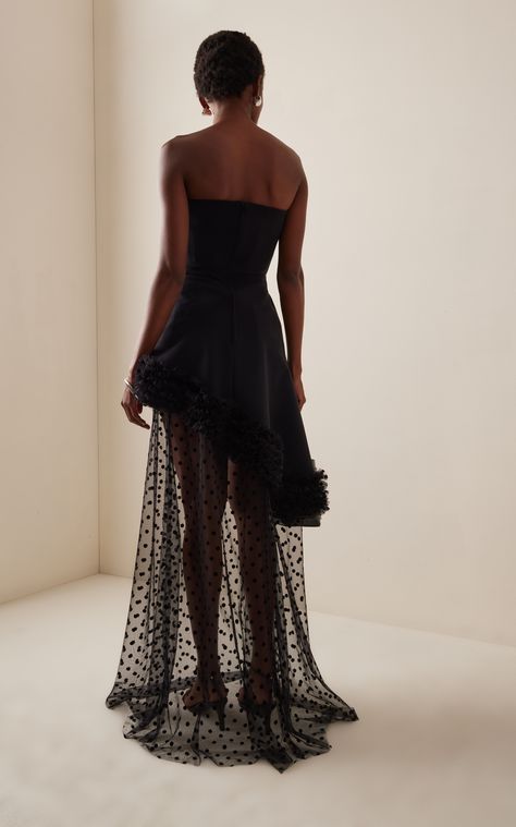 Greta Constantine, Crepe Maxi Dress, Mesh Skirt, Evening Attire, Moda Operandi, The Black, Designer Fashion, Convertible, Dress Outfits