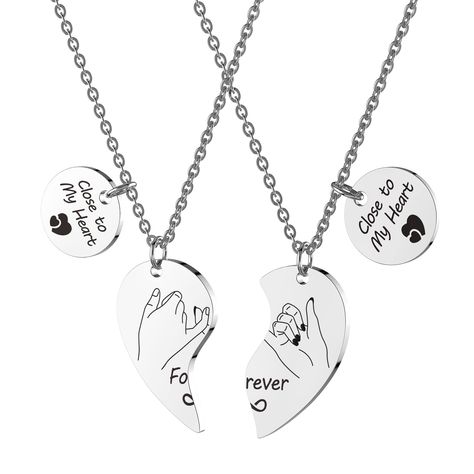 PRICES MAY VARY. Perfect gift: Little finger promise gift.Even if you are far apart, your heart is still together.Friendship gifts for women men sister mom male and female best friend gifts Lesbian gay,bff necklace for 2,together forever never apart heart pendant necklace set,best friends necklace for 2,matching couple heart pendant necklace. Adjustable size: Pendant is 1.2'' *1.1'' (30mm * 28mm) in size and it comes with 20"(500mm) + 0.2" (50mm)Extension chain.Adjustable chain necklace. Materia Finger Promise, Friendship Necklaces For 2, Best Friend Necklaces For 2, Birthday Gifts For Couples, 2 Bff, Matching Necklaces For Couples, Sisters Necklace, Best Friends Necklace, Relationship Anniversary