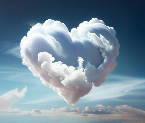 I Love You Clouds, Heart Cloud, Photo Love, Valentine Photo, Happy Heart, In The Clouds, Valentines Day Hearts, The Clouds, Premium Photo