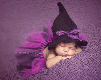 Baby Halloween Witch Hat ~ Made to Order Baby Witch Hat, Baby Halloween Costumes Newborn, Adorable Halloween Costumes, Fall Baby Pictures, Newborn Halloween Costumes, Newborn Halloween, Baby First Halloween, Baby Couture