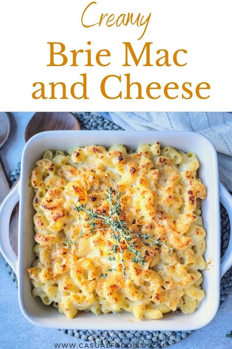 Brie Macaroni And Cheese, Dinner With Brie Cheese, Brie Cheese Recipes Pasta, Brie Mac And Cheese Recipes, Gourmet Mac N Cheese, Baked Brie Pasta, Brie Pasta Recipes, Savory Brie Recipes, Gourmet Mac And Cheese Recipe