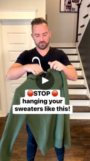 137K views · 1.1K reactions | Prevent those annoying hanger marks in the shoulder of your sweaters #hack #wow #itreallyworks #tryit #lifesaver | By Rae & JakeFacebook How To Put Sweaters On Hangers, How To Hang A Sweater On A Hanger, Hanging Sweaters On Hangers, How To Hang Sweaters, Sweaters On Hangers, Hack Clothing, How To Fold Sweaters, Hang Sweaters, Sweater Hanging