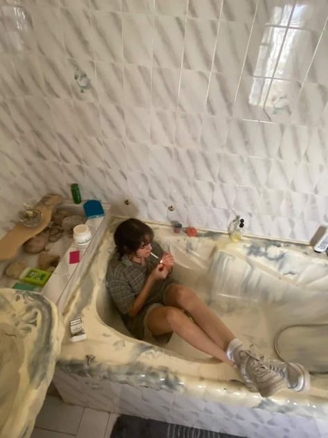 Sitting On Bathroom Sink Pose, Someone Sitting In A Bathtub Reference, Person Sitting In Bathtub, Hanging Off Bed Pose, Bathroom Pose Reference, Laying In Tub Reference, In A Bathtub Reference, Person Laying In Bathtub Reference, Person In Bathtub Reference Drawing