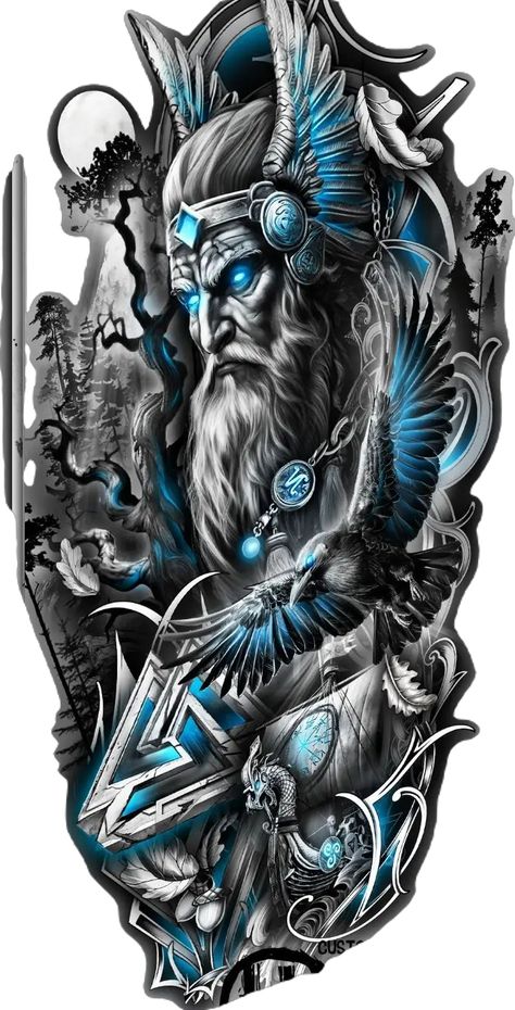 #sleeve #viking #raven #drakkar #moon #tattoowithcolor #helmet #forest #animal #tattoo design #tattoo idea #bng design #magician #animal tattoo #nice tattoo #moon #animal #tattoo idea #hardstudio #forest #crow Viking Sleeve Tattoo, Odin Tattoos, Viking Sleeve, Tattoo Odin, Viking Tattoos For Men, Odin Tattoo, Warrior Tattoo Sleeve, Viking Warrior Tattoos, Norse Mythology Tattoo