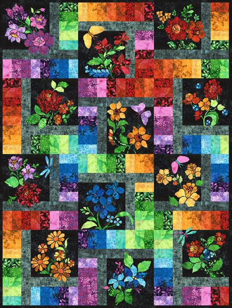 Spotlight: Jason Yenter, Fabric Designer | Create Whimsy Monet Quilt, Colourful Quilts, Window Blocks, Garden Blocks, Trendy Sewing Projects, Appliqué Quilts, Trendy Sewing Patterns, Colorful Quilt, Quilt Modernen