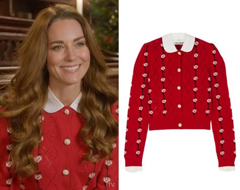 Christmas Nails Round, Christmas Inspired Nails, Classy Christmas Nails, Classy Christmas Outfit, Red Christmas Jumper, The Christmas Carol, Kate Middleton Style Outfits, Red Christmas Sweater, Cambridge Family