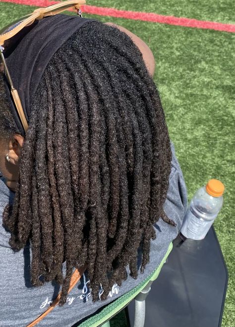 Thick natural locs in the sun. Coming Out Locs, Loc Assesories, Highlights Dreads, 70 Locs Count, Medium Thick Locs, Matured Locs, Highlights Locs, Locs Highlights, 120 Locs