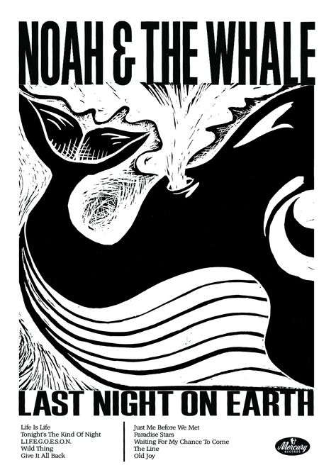 whale The Whale Poster, Noah And The Whale, Whale Poster, Runaway Kids, Last Night On Earth, Whale Art, Creative Review, The Whale, Gig Posters