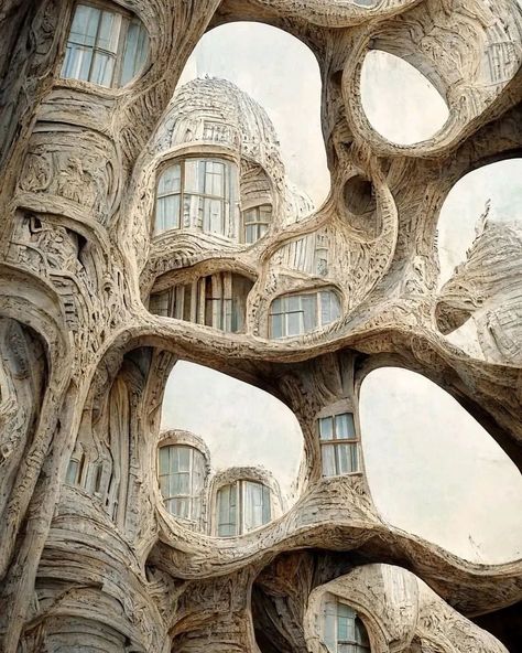 designboom magazine sur Instagram : « AI-generated #architecture by @hsnrgb for those who left #designboom #aiarchitecture #parametricarchitecture #generativedesign… » Commercial Glass Doors, Desert Biome, Gaudi Architecture, Organic Structure, Gorgeous Doors, Parametric Architecture, Unusual Homes, Generative Design, Cool Doors