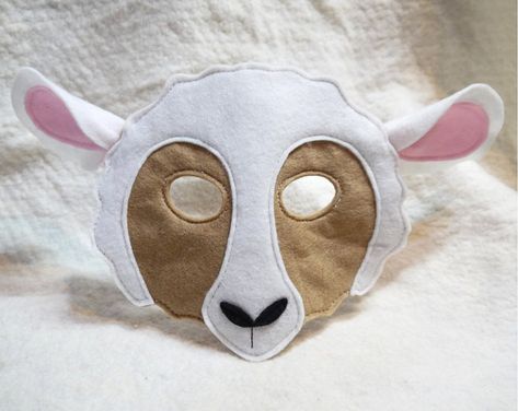 Lamb Mask, Baby Sheep Costume, Diy Sheep Costume, Sheep Costume, Sheep Mask, Sew Halloween Costume, Sheep Costumes, Sheep Ears, Felt Masks