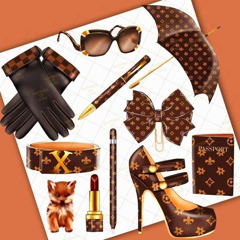 Luggage Clipart, Suitcase Clipart, Louis Vuitton Cake, American Clipart, Travel Clipart, African Goddess, Cake Decorating Piping, Fashion Clipart, Travel Girl