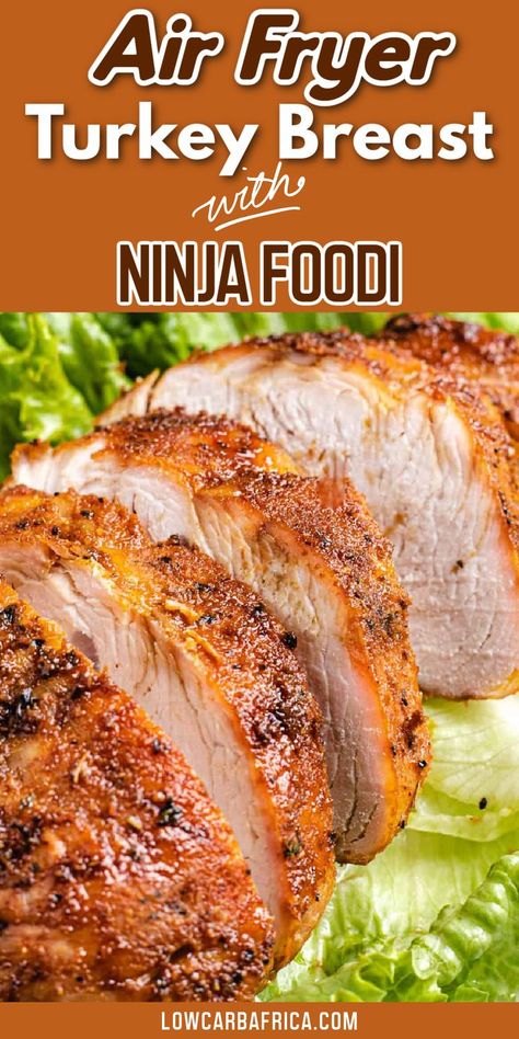 Cooking a turkey breast in air fryer is so easy! So tender and juicy inside with crispy skin outside, you will love this super easy holiday recipe! The Ninja Foodi makes it so easy to make! Turkey Breast Air Fryer Recipe, Whole Turkey Breast Recipes, Turkey Breast In Air Fryer, Turkey Breast Air Fryer, Ninja Foodi Turkey Breast, Best Turkey Breast Recipe, Ninja Foodi Turkey, Instapot Turkey, Air Fryer Turkey Recipes