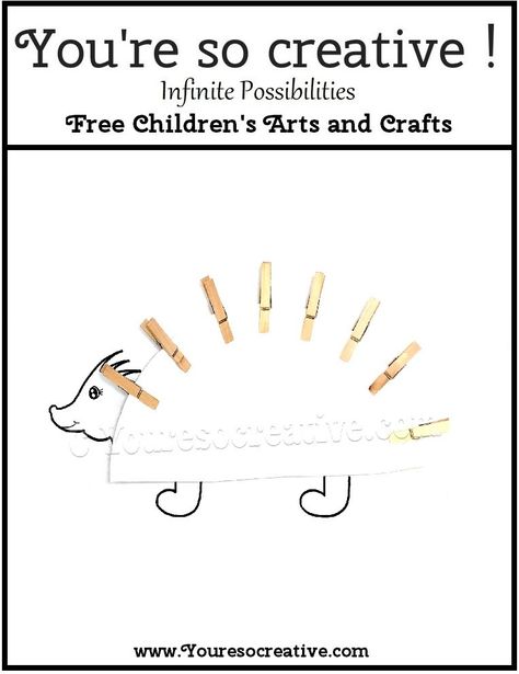 Porcupine Craft, Preschool Worksheets Free, Reuse Old Clothes, Forest Crafts, Kids Craft Projects, Free Preschool Printables, Home Preschool, Kindergarten Readiness, Mini Clothes