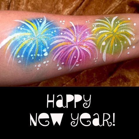 Women Face Painting, Kids Face Painting Easy, July Makeup, Firework Painting, 4th Of July Makeup, Face Painting Tips, Fireworks Art, New Years Eve Fireworks, Ideas New Year