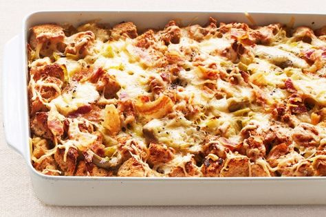 Ina Garten's 15 Most Comforting Casserole Recipes | Food Network Canada Artichoke Bread Pudding, Artichoke Bread, Savory Bread Puddings, Creamed Leeks, Ina Garten Recipes, Bread Pudding Recipe, Thanksgiving Meal, Barefoot Contessa, Food Network Magazine