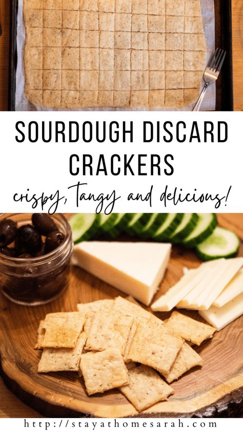 Sourdough Discard Crackers - Stay at Home Sarah Herb Crackers, Sourdough Discard Crackers, Discard Crackers, Amish Friendship Bread Starter Recipes, Sourdough Starter Discard, Crispy Crackers, Sourdough Bread Starter, Sourdough Starter Discard Recipe, Homemade Sourdough Bread