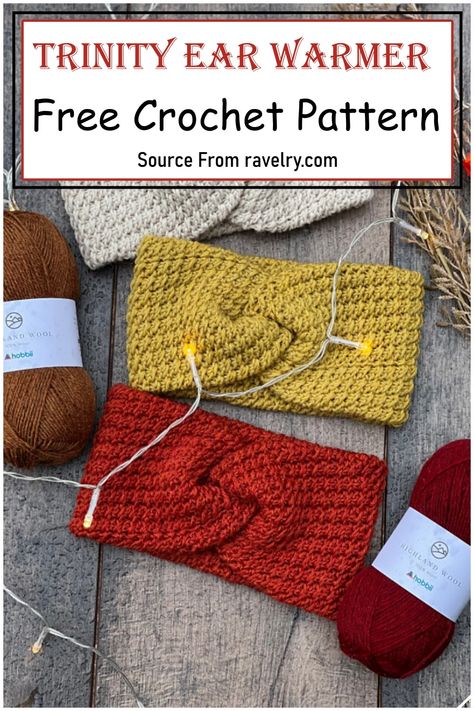 88 Easy Free Crochet Headband Patterns - DIYsCraftsy Easy Crochet Headband Pattern Free Ear Warmers, Free Crochet Hair Accessories Patterns, Ear Warmers Crochet Pattern Free, Crochet Ear Warmer Free Pattern Easy, Kids Crochet Headband, Crochet Earwarmer Pattern Free, Ear Warmer Crochet Pattern Free, Free Crochet Headband Patterns, Crochet Headband Patterns