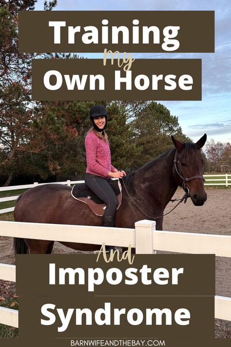 woman on a horse. Text reads "Training my own horse and imposter syndrome" Breaking A Horse, Horse Training Ground Work, Natural Horsemanship Training, Horse Ownership, Horse Training Exercises, Riding School, Natural Horsemanship, Horse Training Tips, Imposter Syndrome