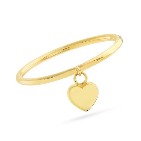 Romance is in the air, and on their finger, with this dainty dangle heart ring. 14K gold Slender polished band A petite heart dangles at the center 14k Gold Stackable Rings With Heart Charm, Dainty 14k Gold Ring With Heart Charm, Elegant Heart Ring With Heart Charm, Gold Stackable Rings With Heart Charm In 14k Gold, 14k Gold Heart Ring With Charm, Dainty 14k Gold Stackable Rings With Heart Charm, Minimalist Yellow Gold Heart Ring With Charm, 14k Gold Open Heart Ring With Heart Charm, Minimalist Yellow Gold Heart Ring