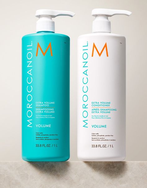 Moroccanoil Extra Volume Shampoo and Conditioner give a boost of volume while gently cleansing, detangling, and hydrating fine or limp hair. The unique volumizing formulas provide shine, manageability, and movement without weighing the hair down. Tilia Tomentosa bud extract (linden bud extract) naturally plumps hair as Moroccan Shampoo, Moroccan Oil Shampoo, Ph Balanced Shampoo, Ag Hair Products, Body Shampoo, Hydrating Shampoo, Volumizing Shampoo, Moisturizing Conditioner, Coarse Hair